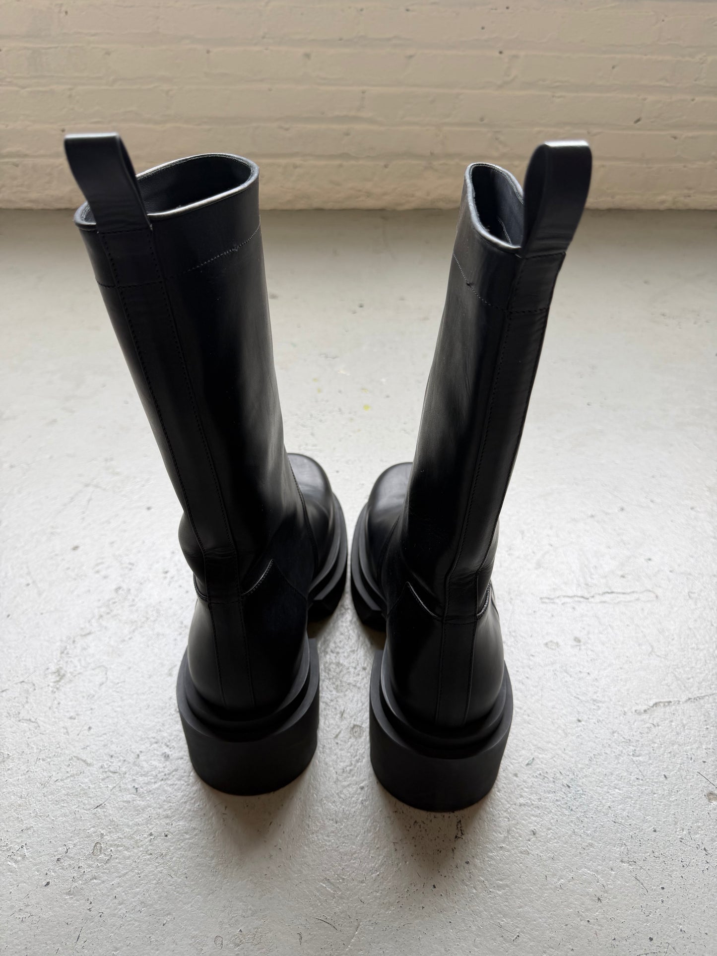 Rick Owens Black Bogan Pull On Boots (44)