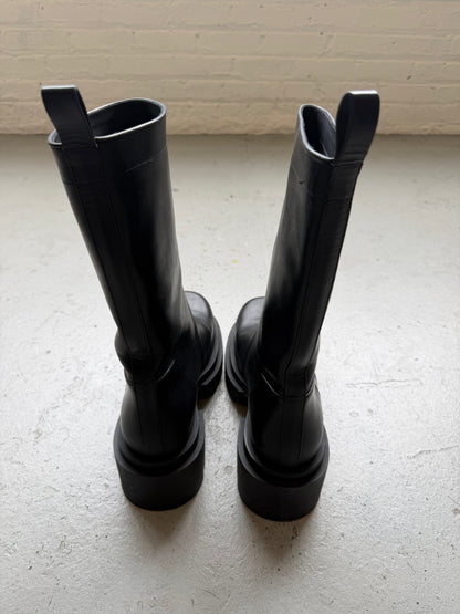 Rick Owens Black Bogan Pull On Boots (44)