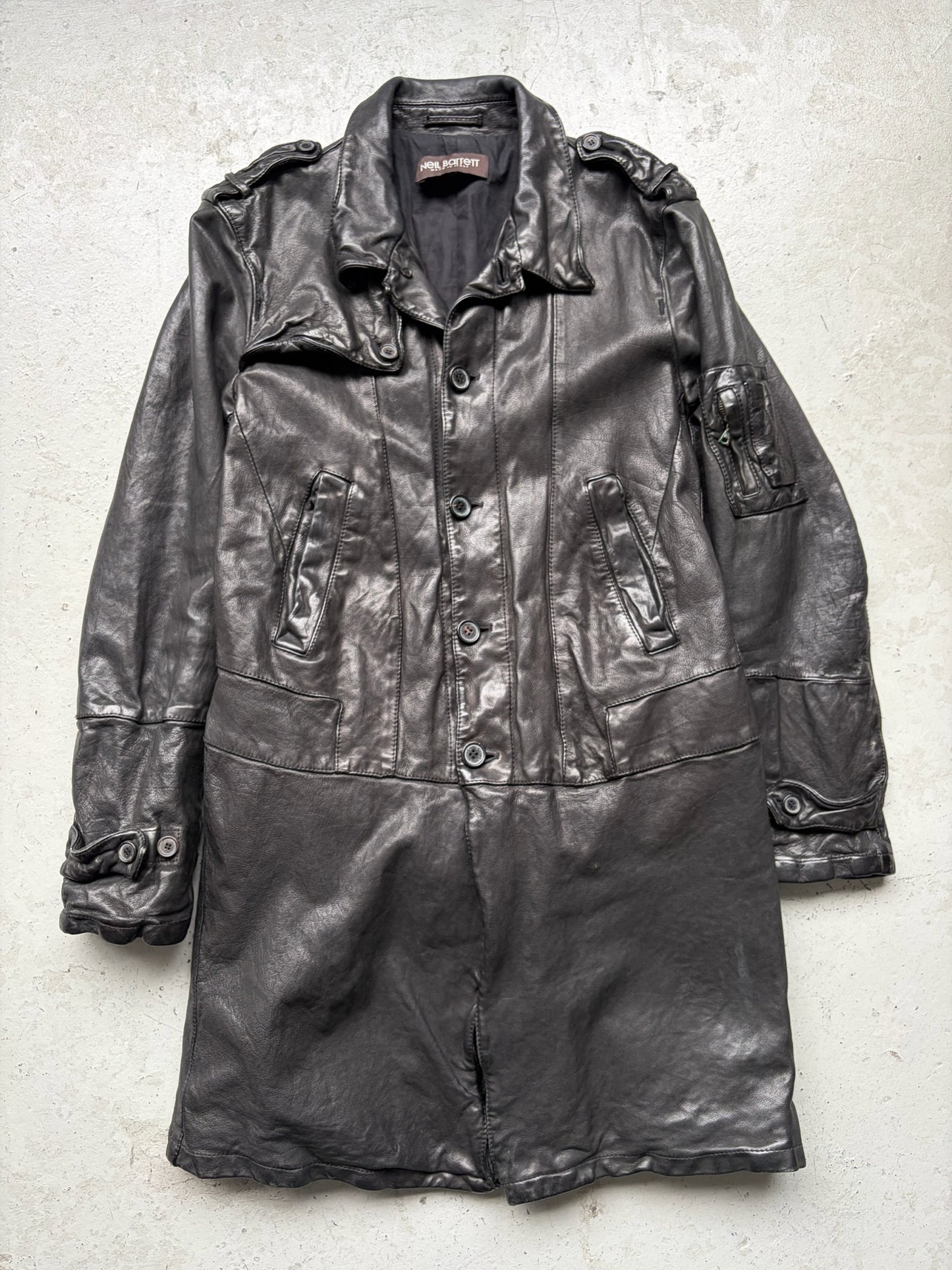Neil Barrett Leather Trench Coat (XS)