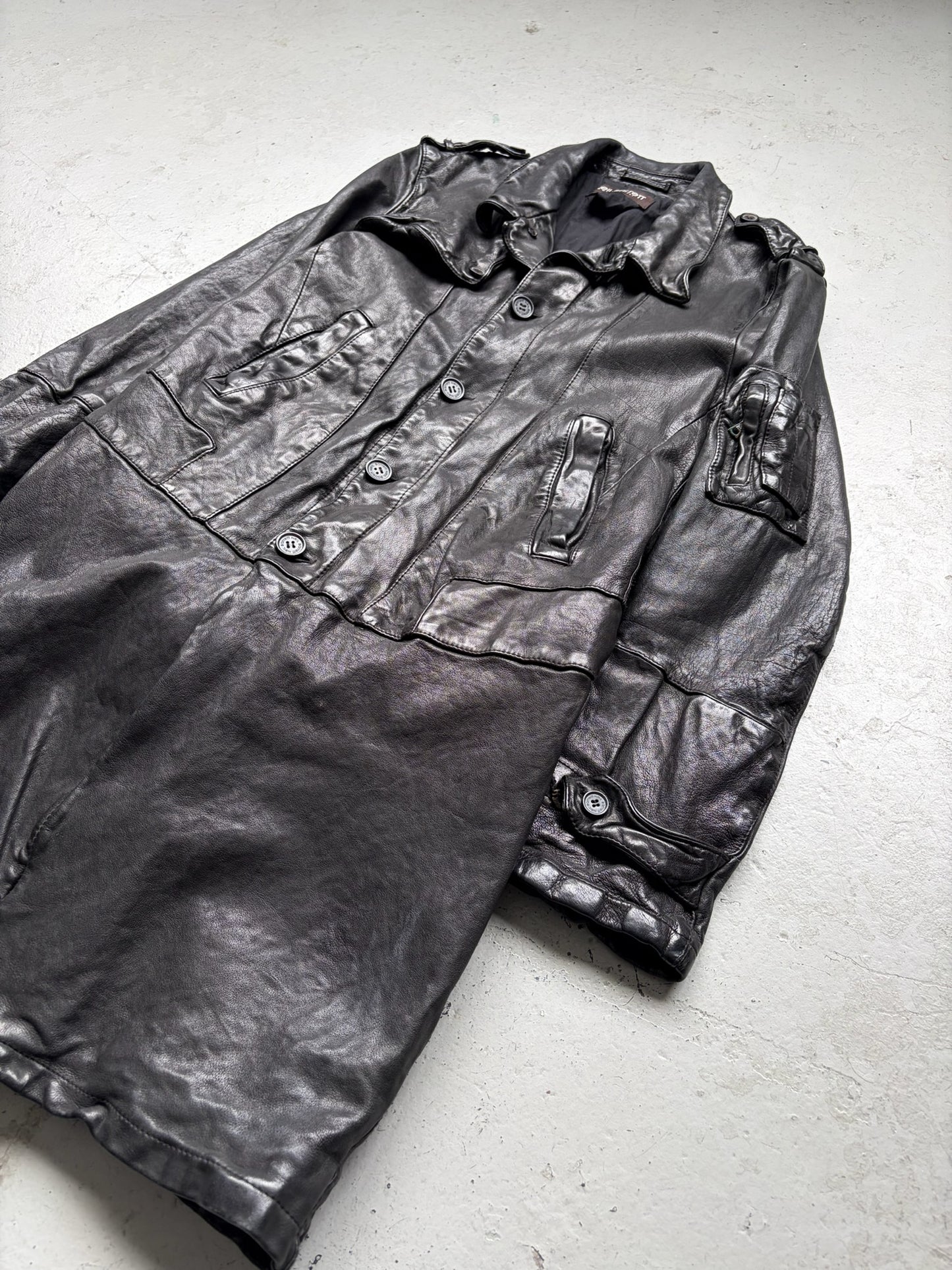 Neil Barrett Leather Trench Coat (XS)