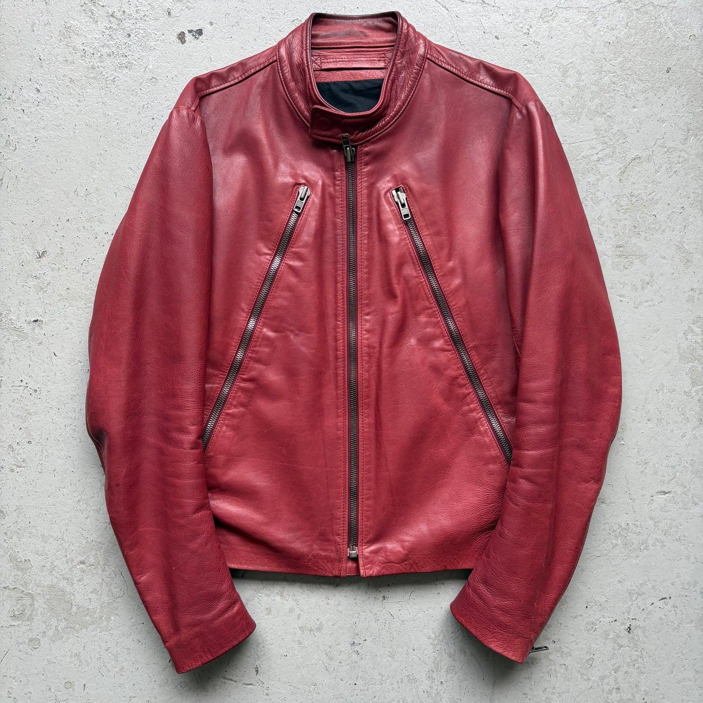 Maison Martin Margiela SS12 5 Zip Leather Jacket(50)