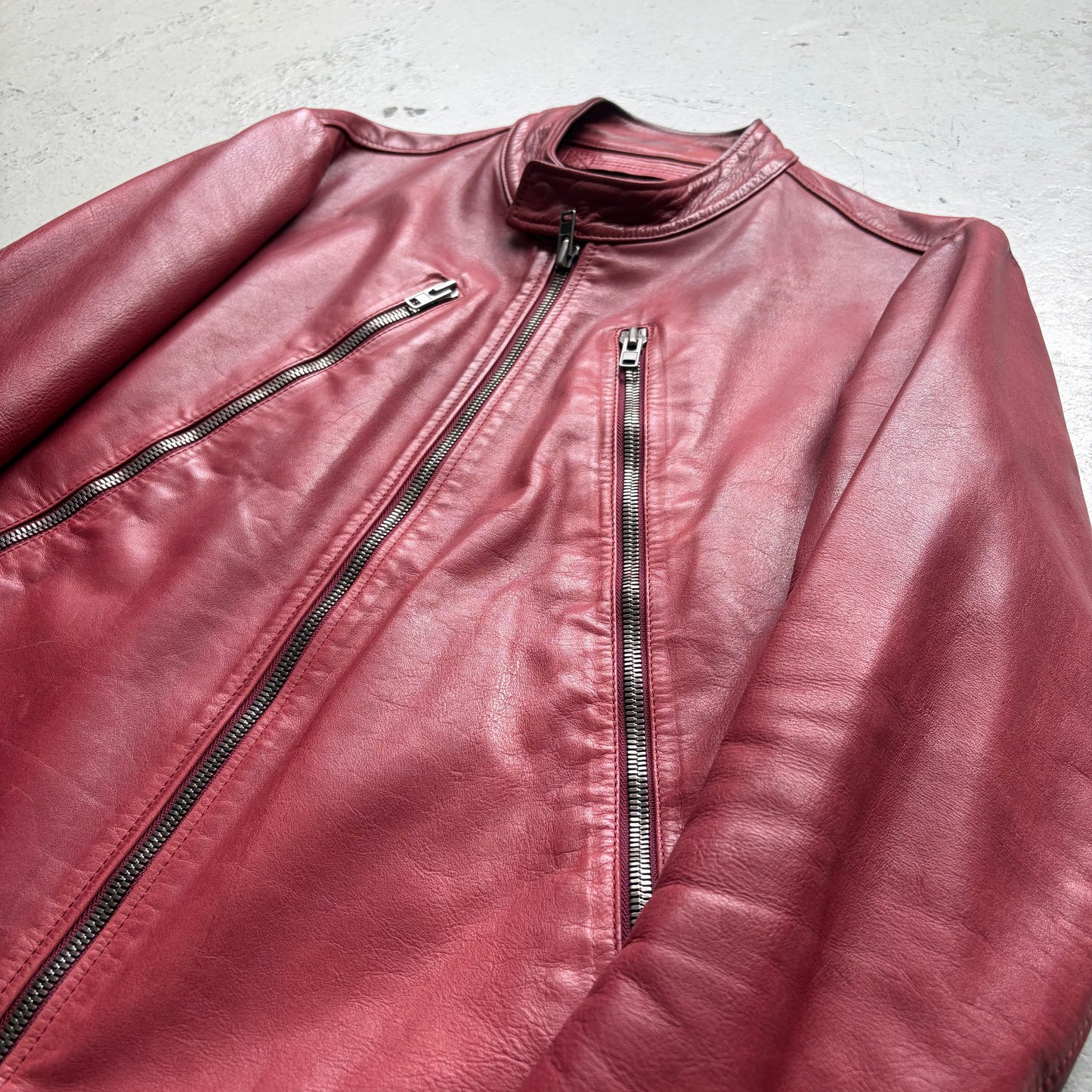 Maison Martin Margiela SS12 5 Zip Leather Jacket(50)
