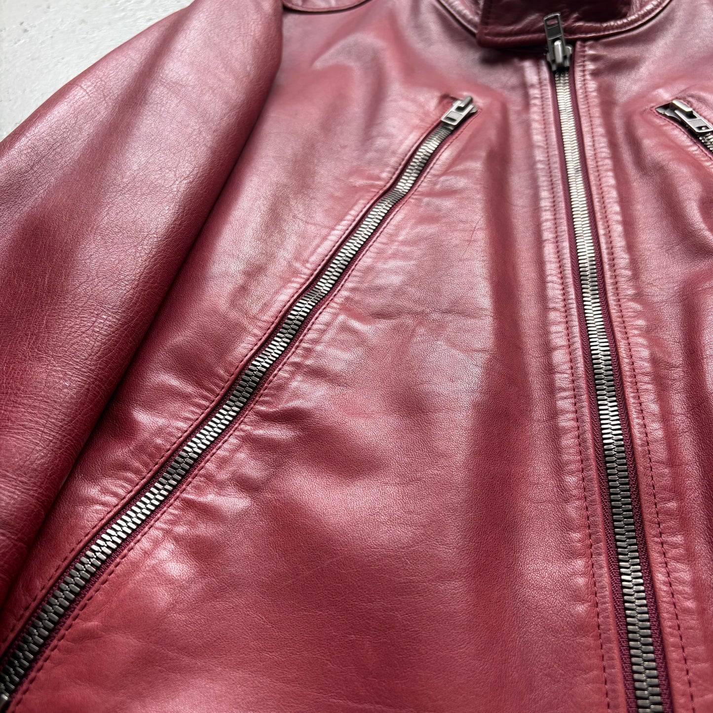 Maison Martin Margiela SS12 5 Zip Leather Jacket(50)