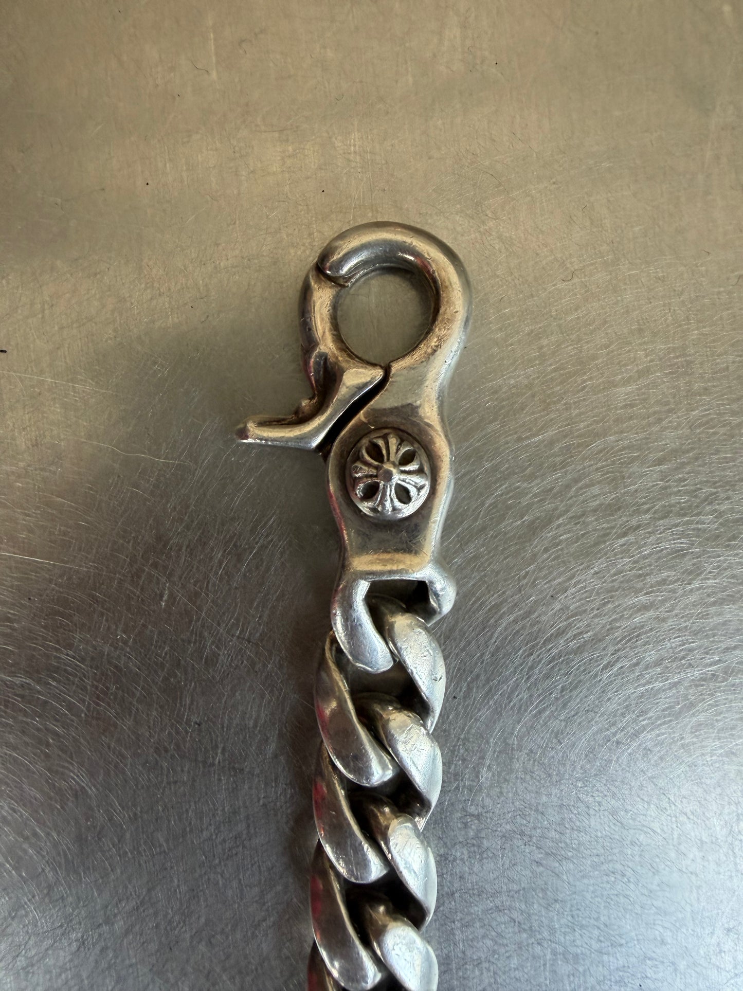 Chrome Hearts Floral Cross ID Lobster Claw Bracelet (OS)