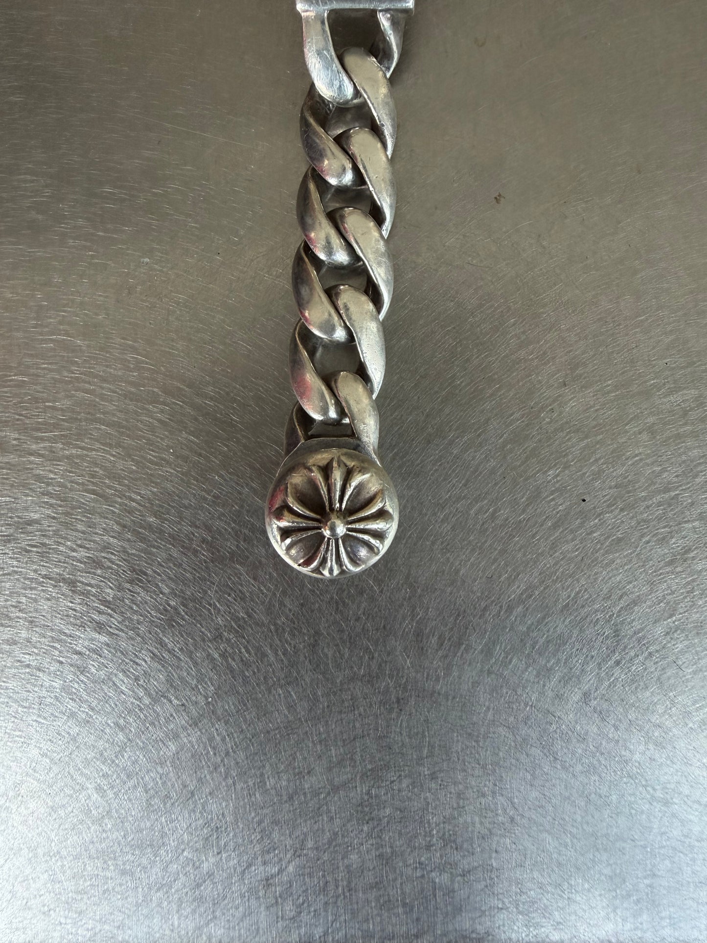 Chrome Hearts Floral Cross ID Lobster Claw Bracelet (OS)