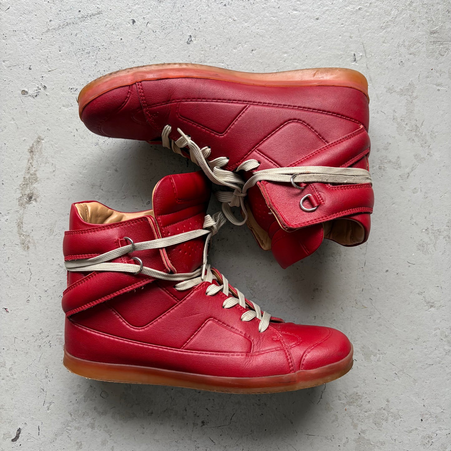 Maison Margiela H&M 2012 High Top Red Sneakers (10.5)