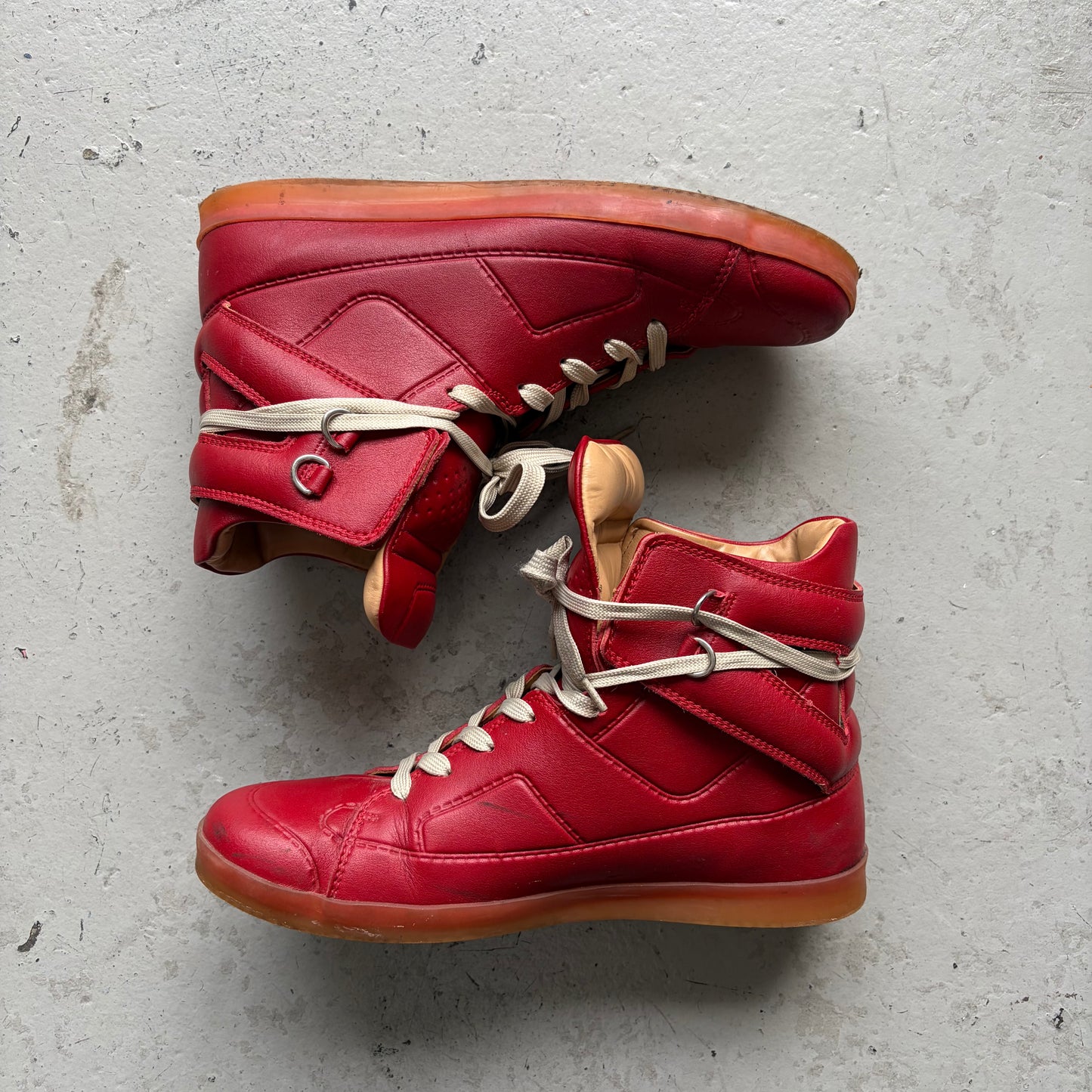 Maison Margiela H&M 2012 High Top Red Sneakers (10.5)