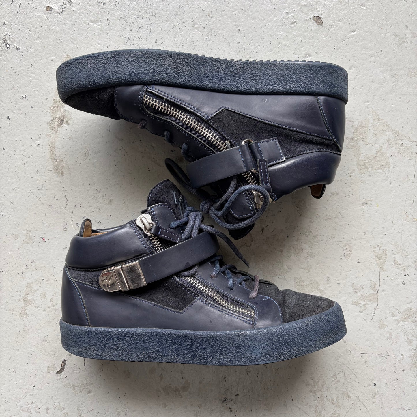 Giuseppe Zanotti Navy Clasp Sneakers (41)
