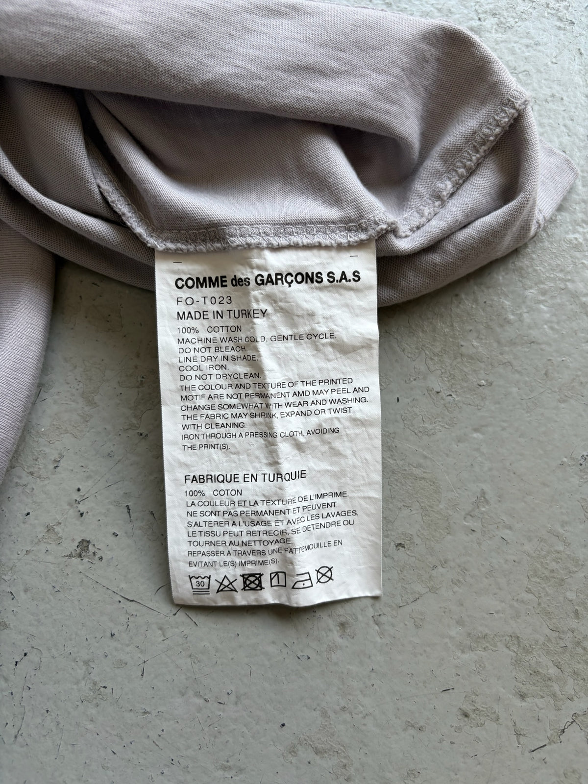Comme Des Garcons Shirt Grey Short Sleeve Shirt (XL)