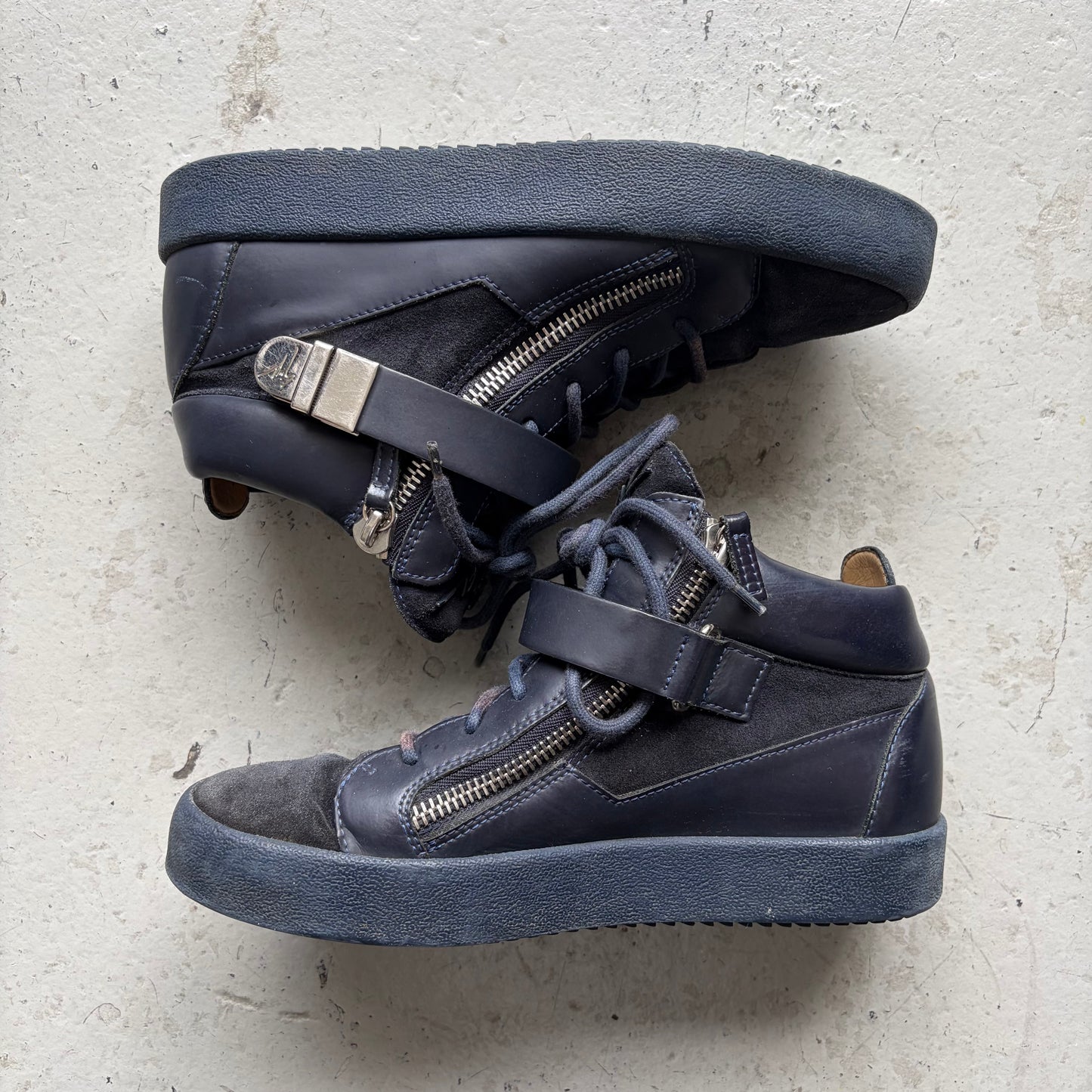 Giuseppe Zanotti Navy Clasp Sneakers (41)