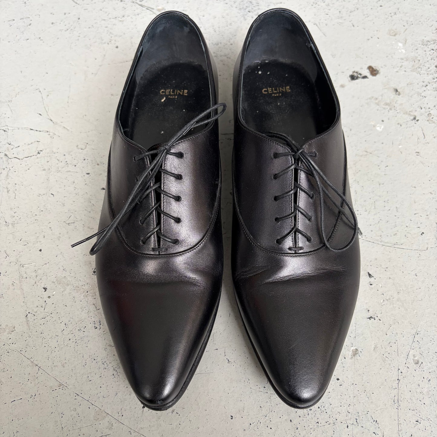 Celine Jacno Black Leather Shoes (44)