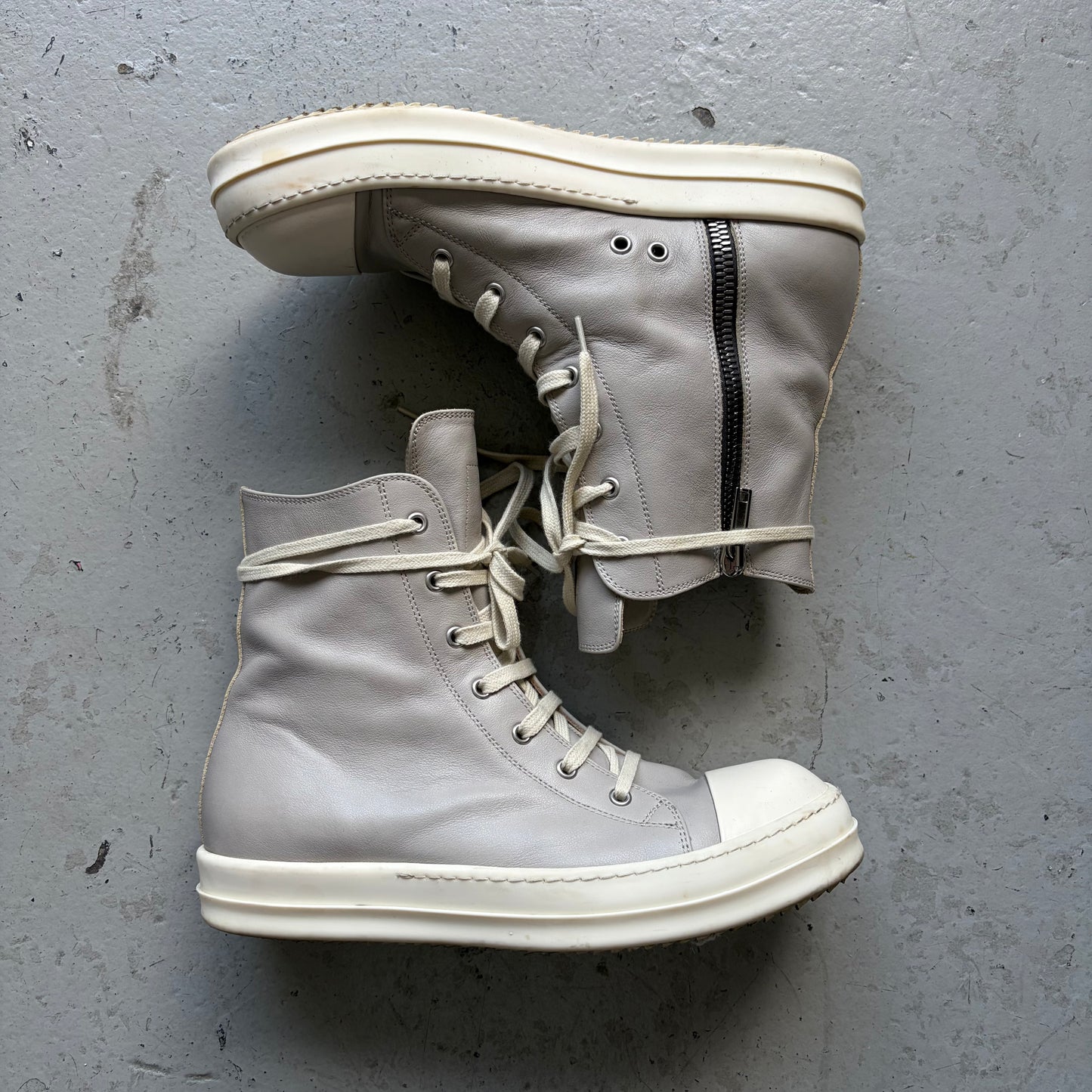 Rick Owens DRKSHDW Grey Leather Ramones (42)