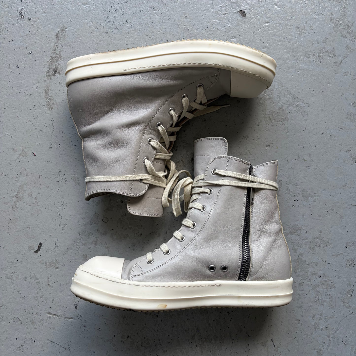 Rick Owens DRKSHDW Grey Leather Ramones (42)