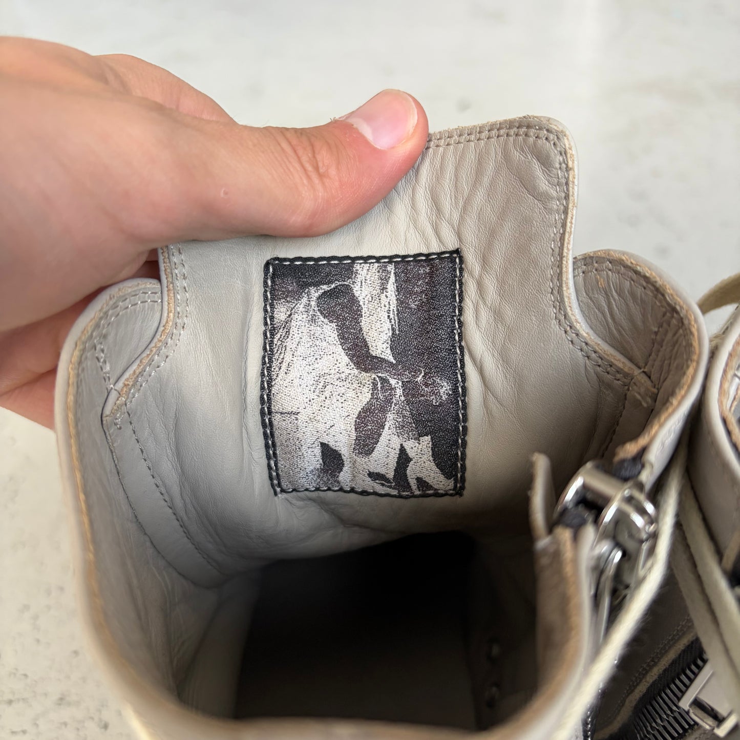 Rick Owens DRKSHDW Grey Leather Ramones (42)