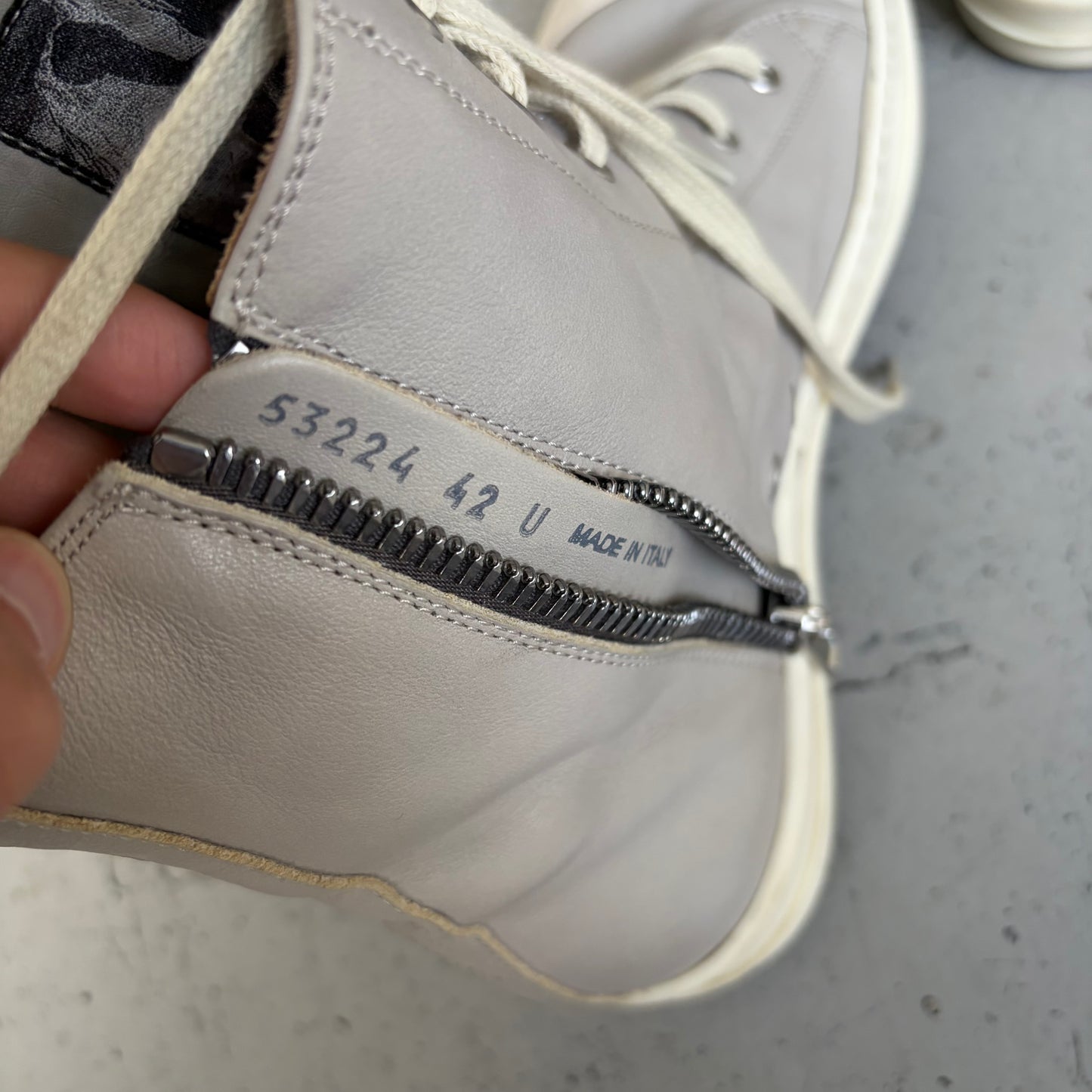 Rick Owens DRKSHDW Grey Leather Ramones (42)