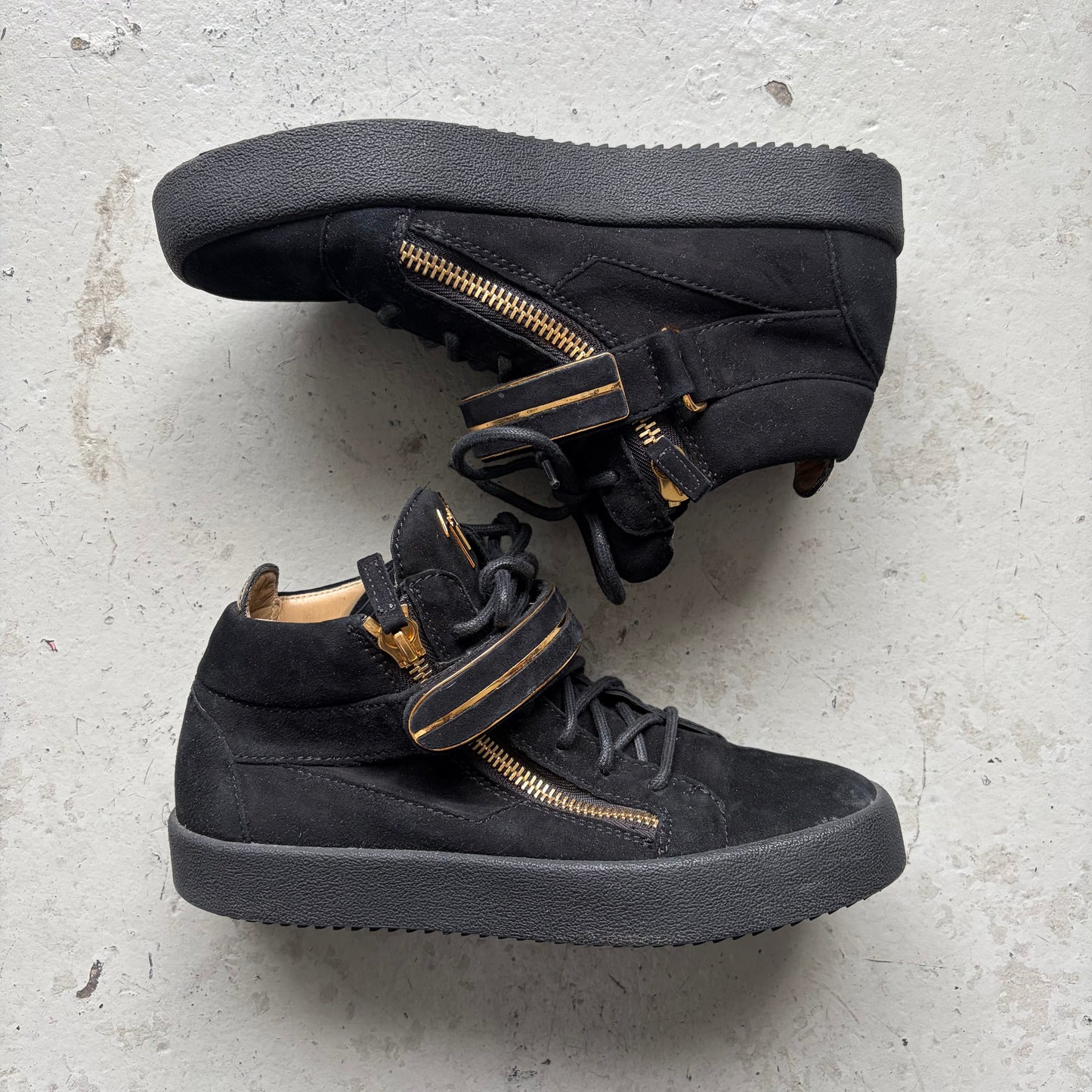 Giuseppe Zanotti Gold Edge Strap Sneakers (40)
