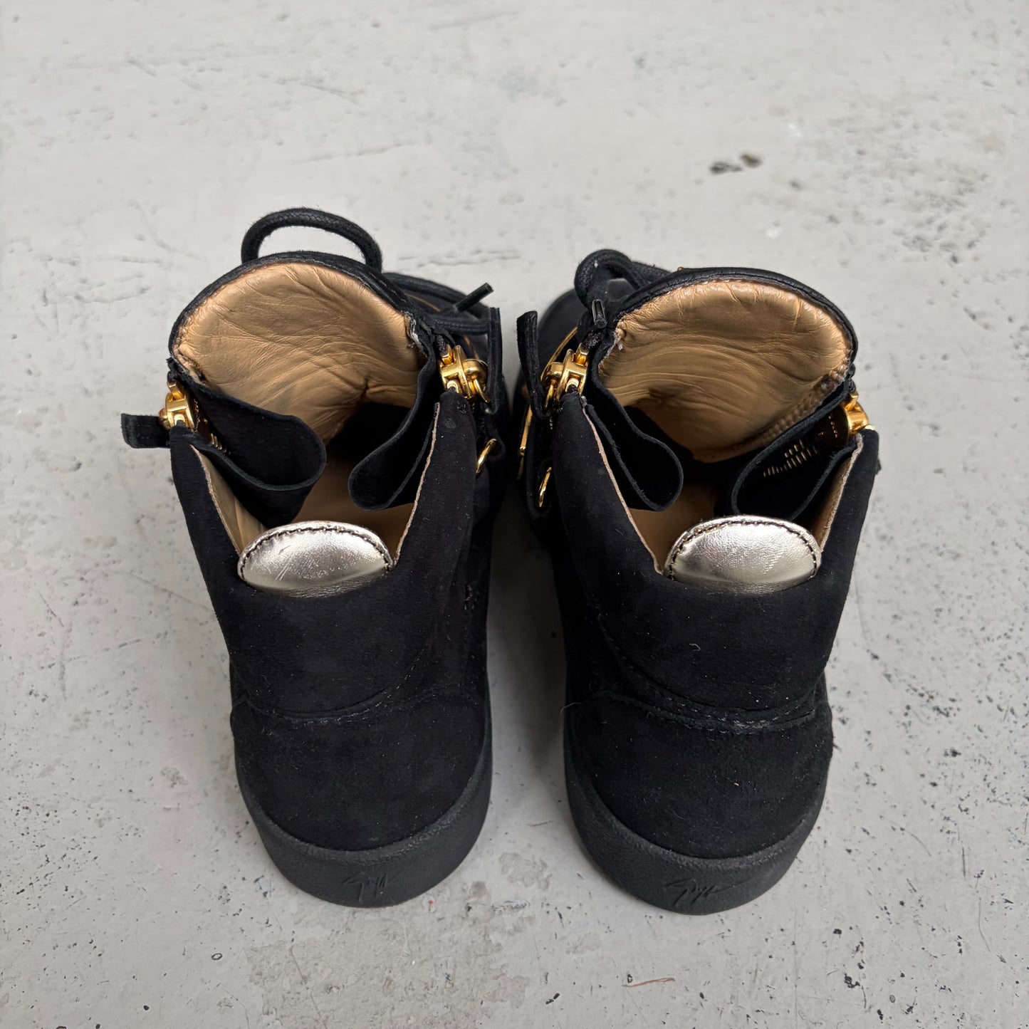 Giuseppe Zanotti Gold Edge Strap Sneakers (40)