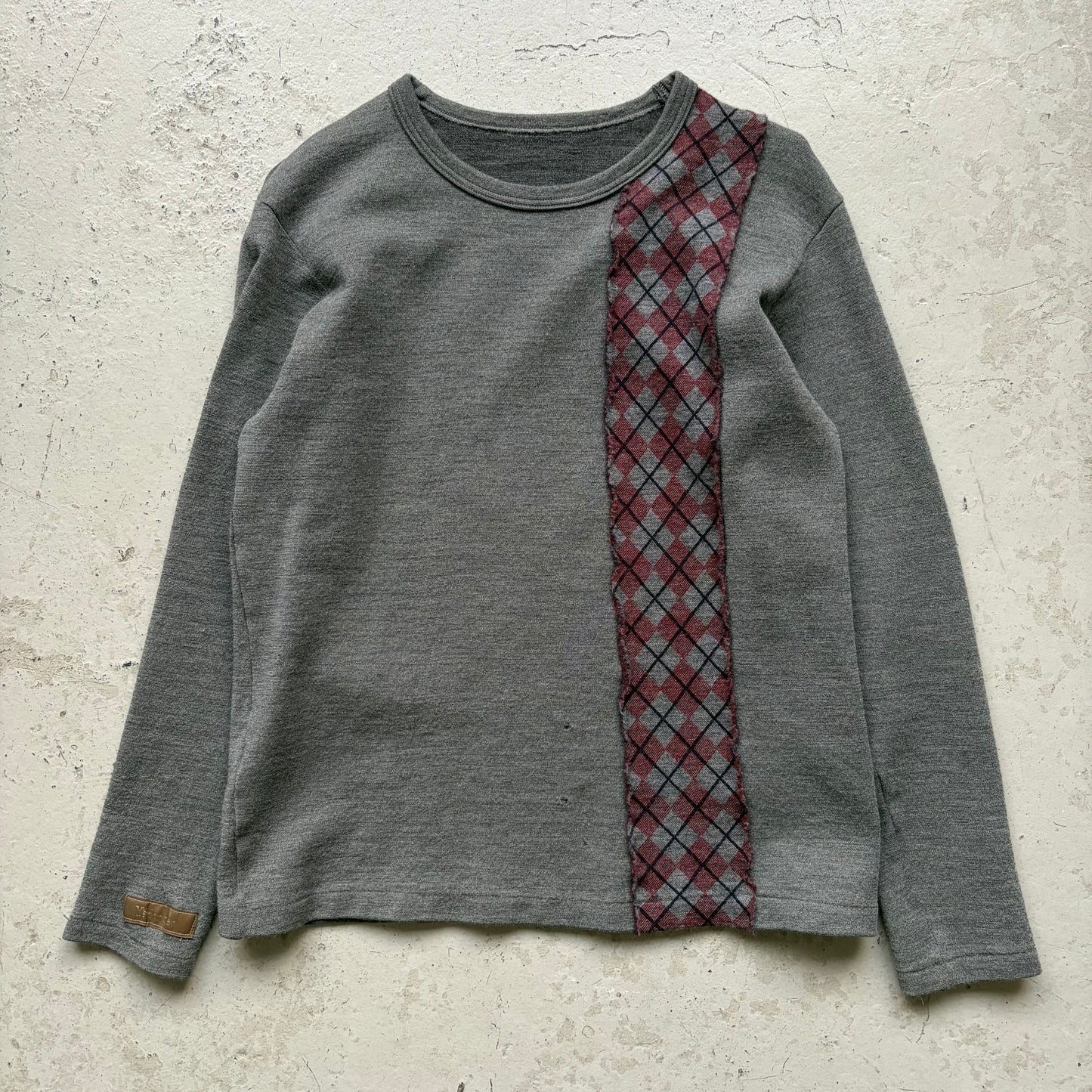 Y's For Men Long Sleeve Wool Patchwork Shirt (M)