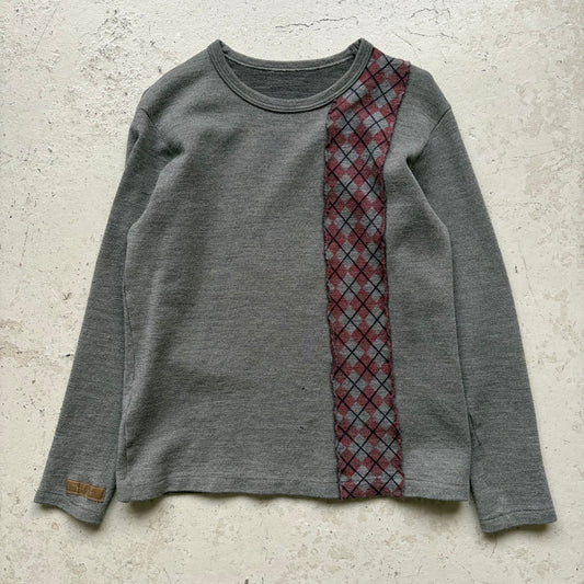 Y's For Men Long Sleeve Wool Patchwork Shirt (M)