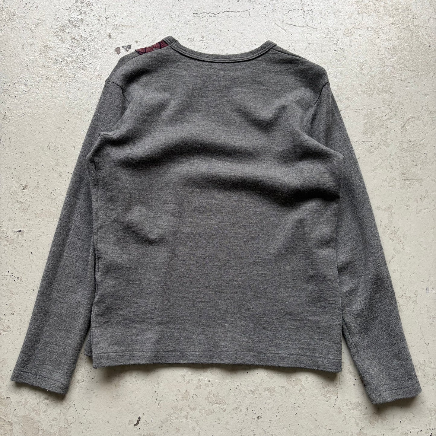 Y's For Men Long Sleeve Wool Patchwork Shirt (M)
