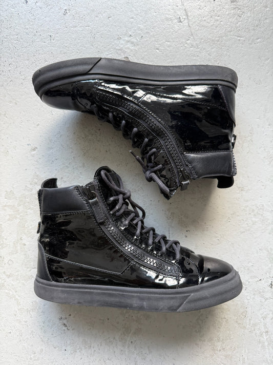 Giuseppe Black Patent Leather Sneakers (41)