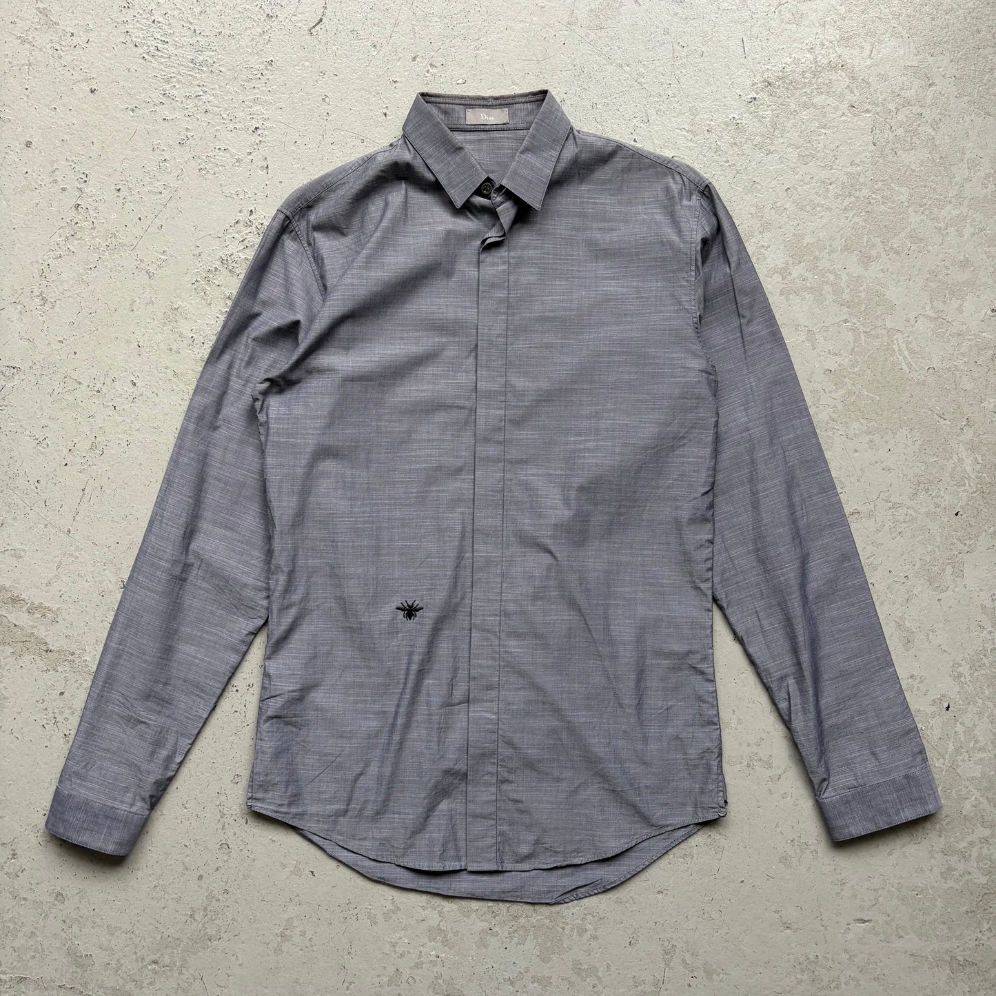 Dior Homme KVA Grey Button Up Bee Long Sleeve (38)
