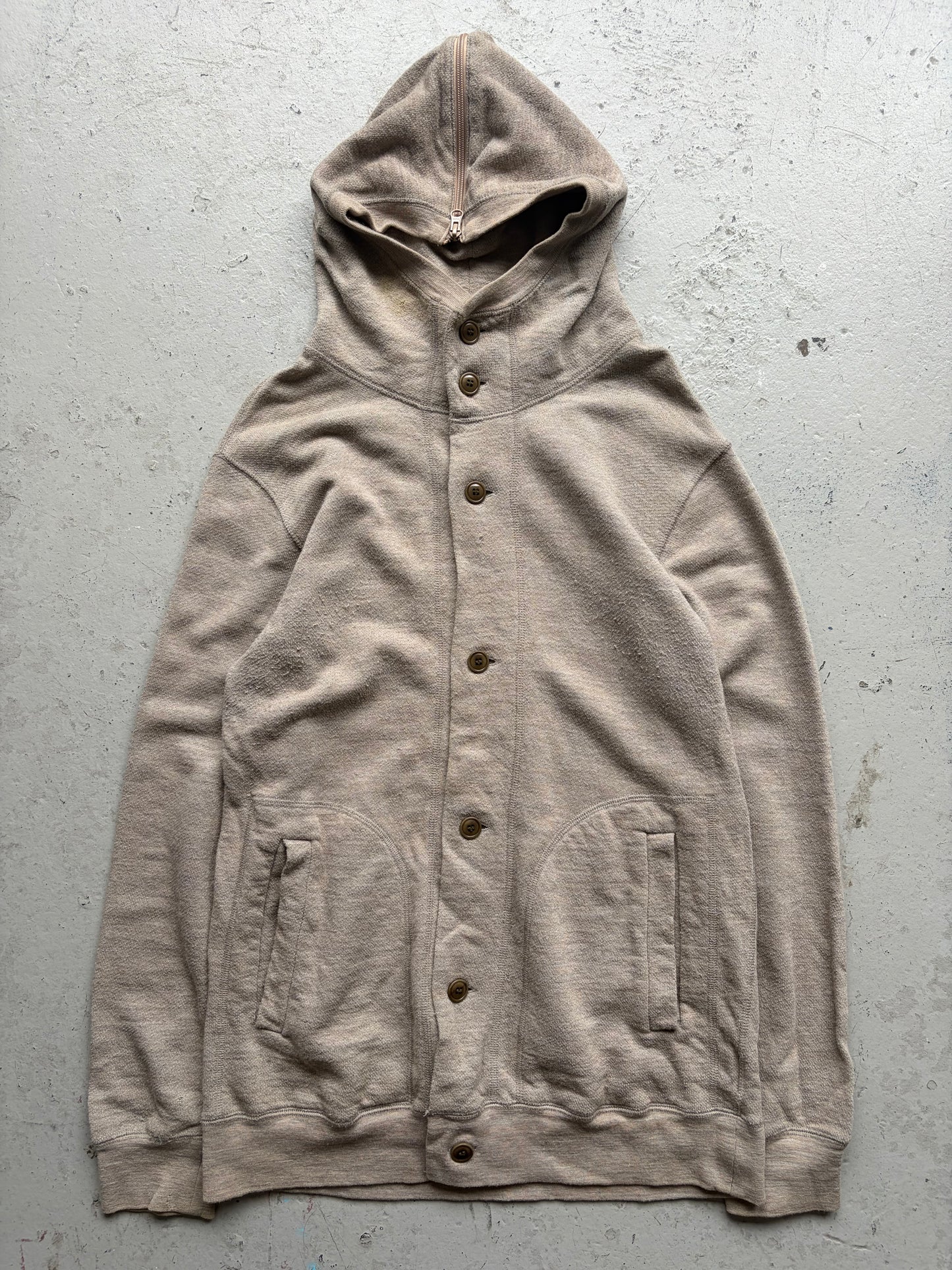 Zucca Button Up Sweater With Exploder Hood (M)
