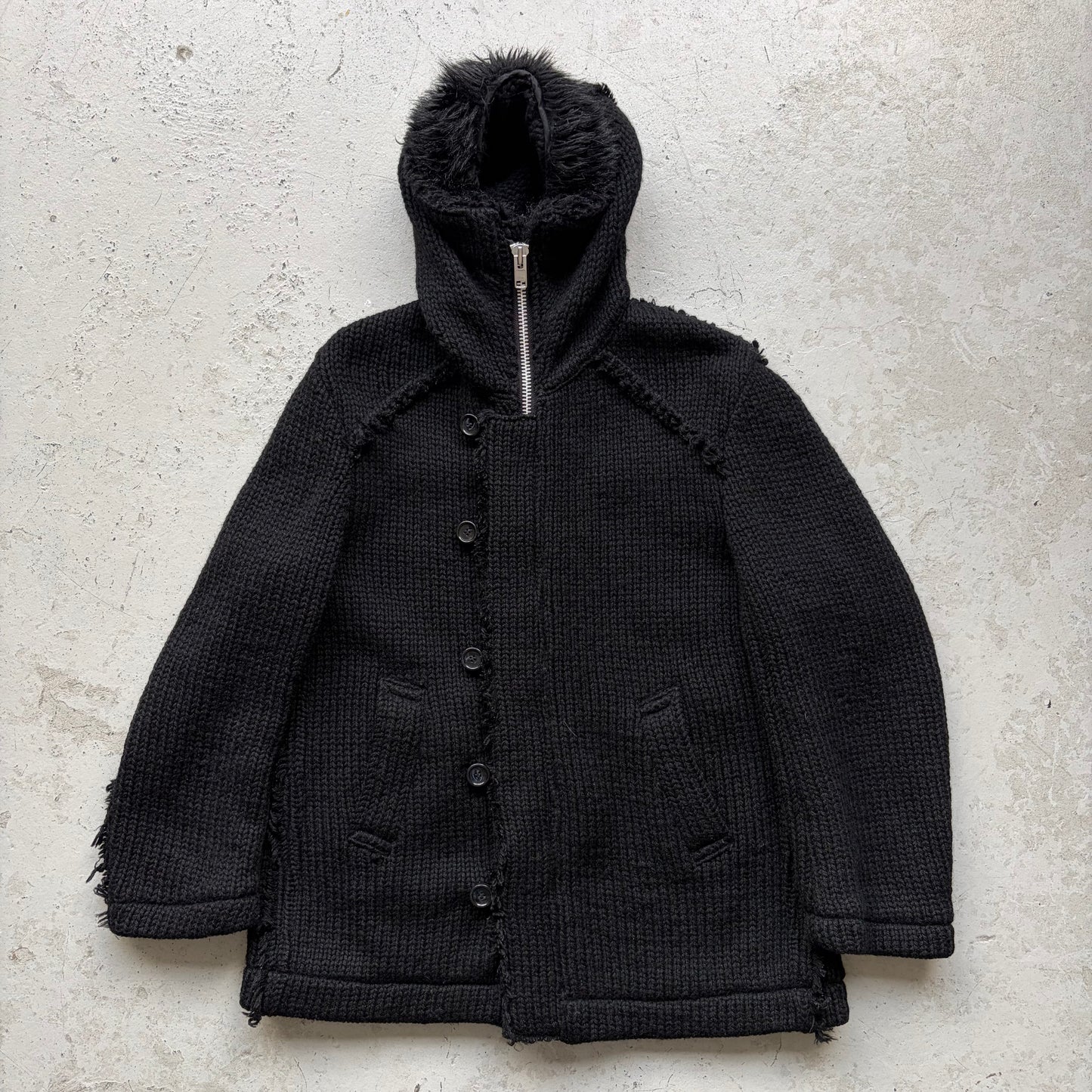 Junya Watanabe AD2003 Black Knitted Parka (S)