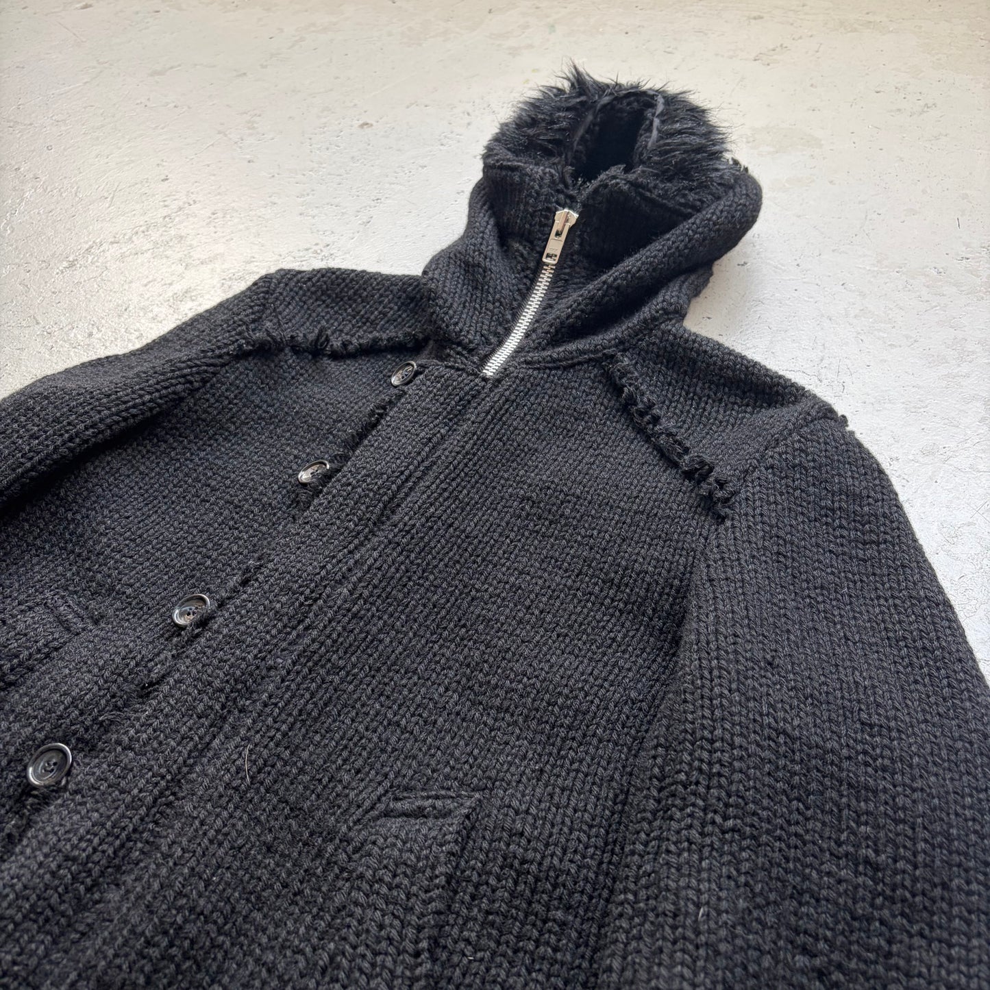 Junya Watanabe AD2003 Black Knitted Parka (S)