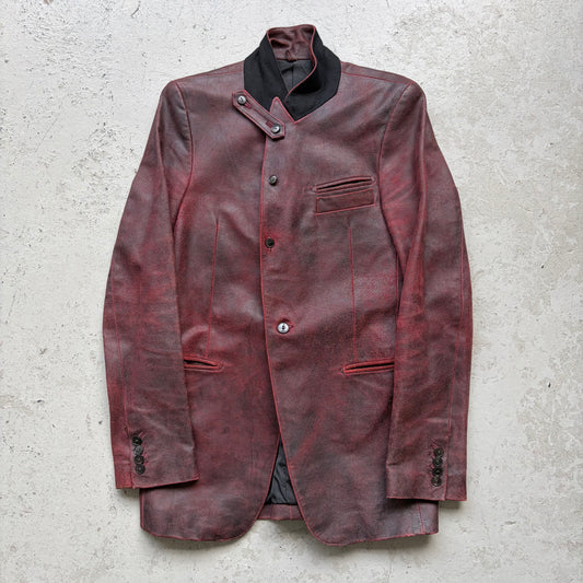 Number (N)ine FW99 Waxed Micro Suede Convertible Lapel Blazer (2)