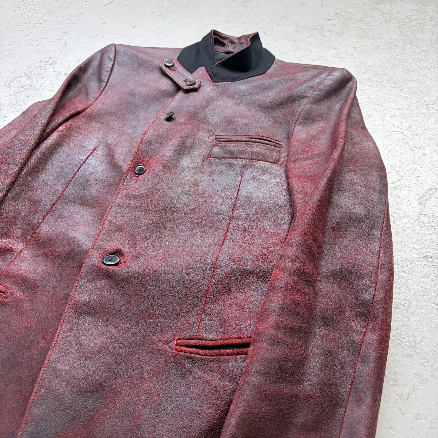 Number (N)ine FW99 Waxed Micro Suede Convertible Lapel Blazer (2)