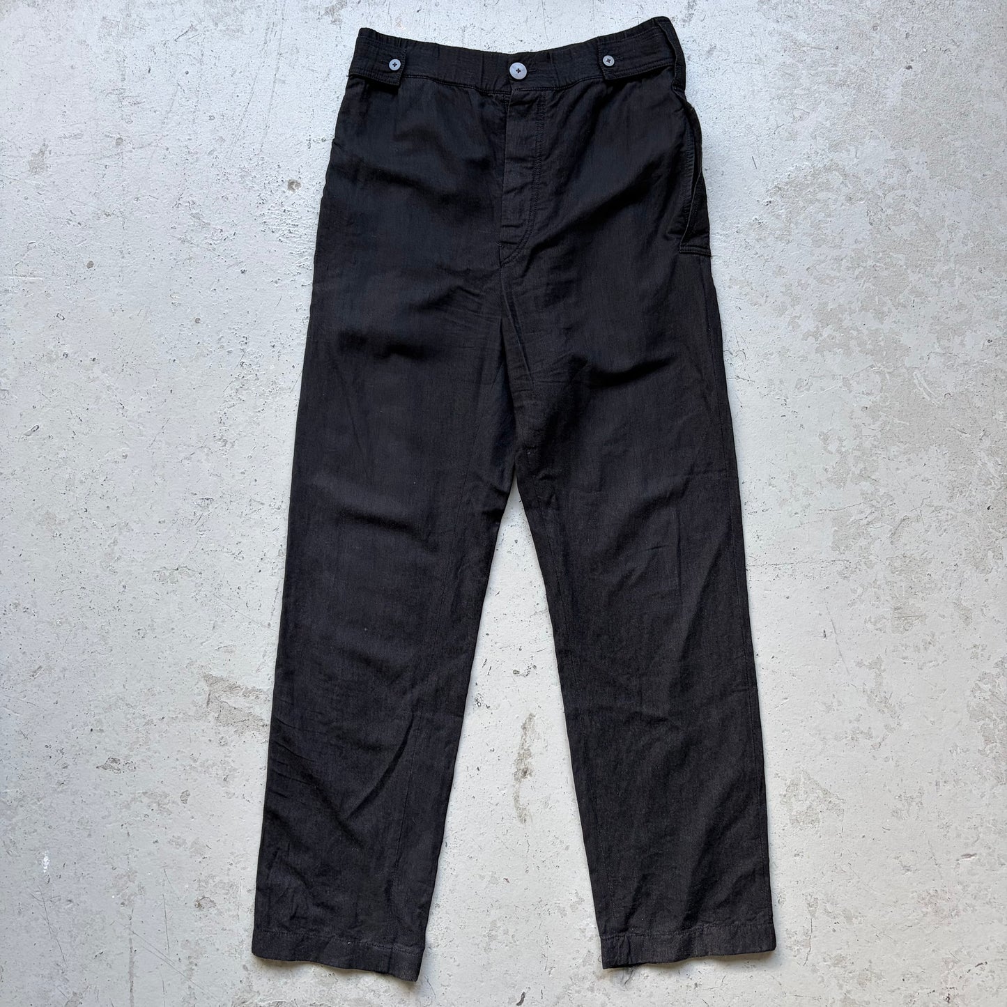 Ann Demeulemeester Black Wool Blend Wide Leg Trousers (M)