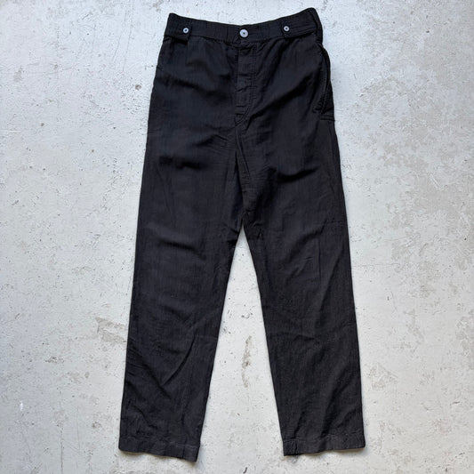 Ann Demeulemeester Black Wool Blend Wide Leg Trousers (M)