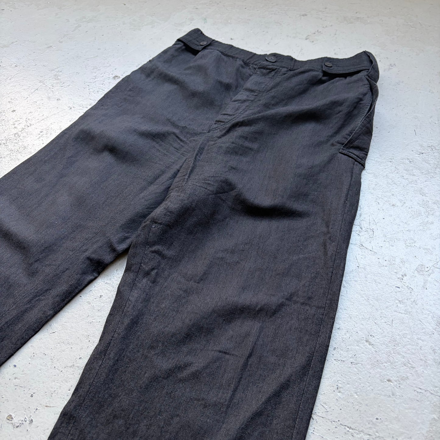 Ann Demeulemeester Black Wool Blend Wide Leg Trousers (M)
