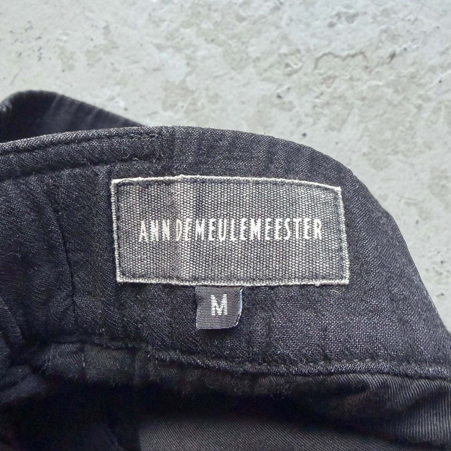 Ann Demeulemeester Black Wool Blend Wide Leg Trousers (M)