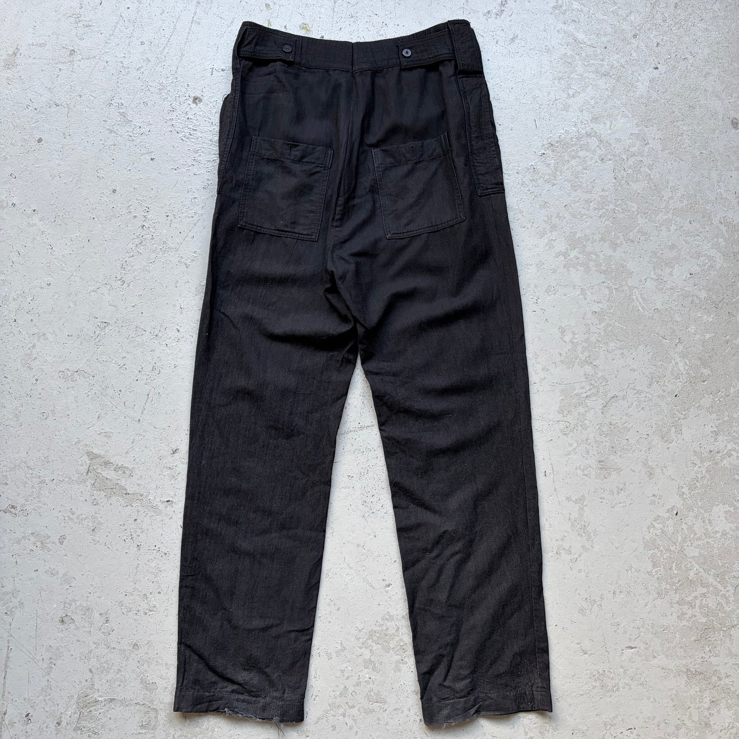 Ann Demeulemeester Black Wool Blend Wide Leg Trousers (M)
