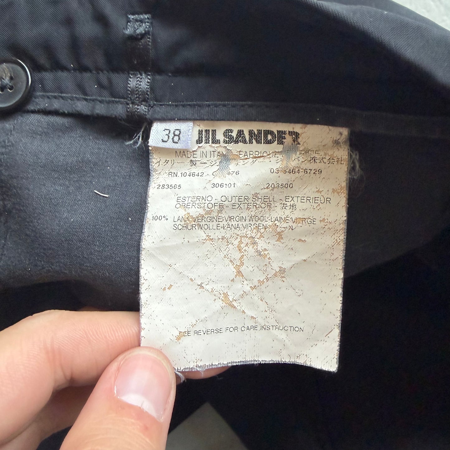 Jil Sander Button Pocket Light Wool Trousers (38)