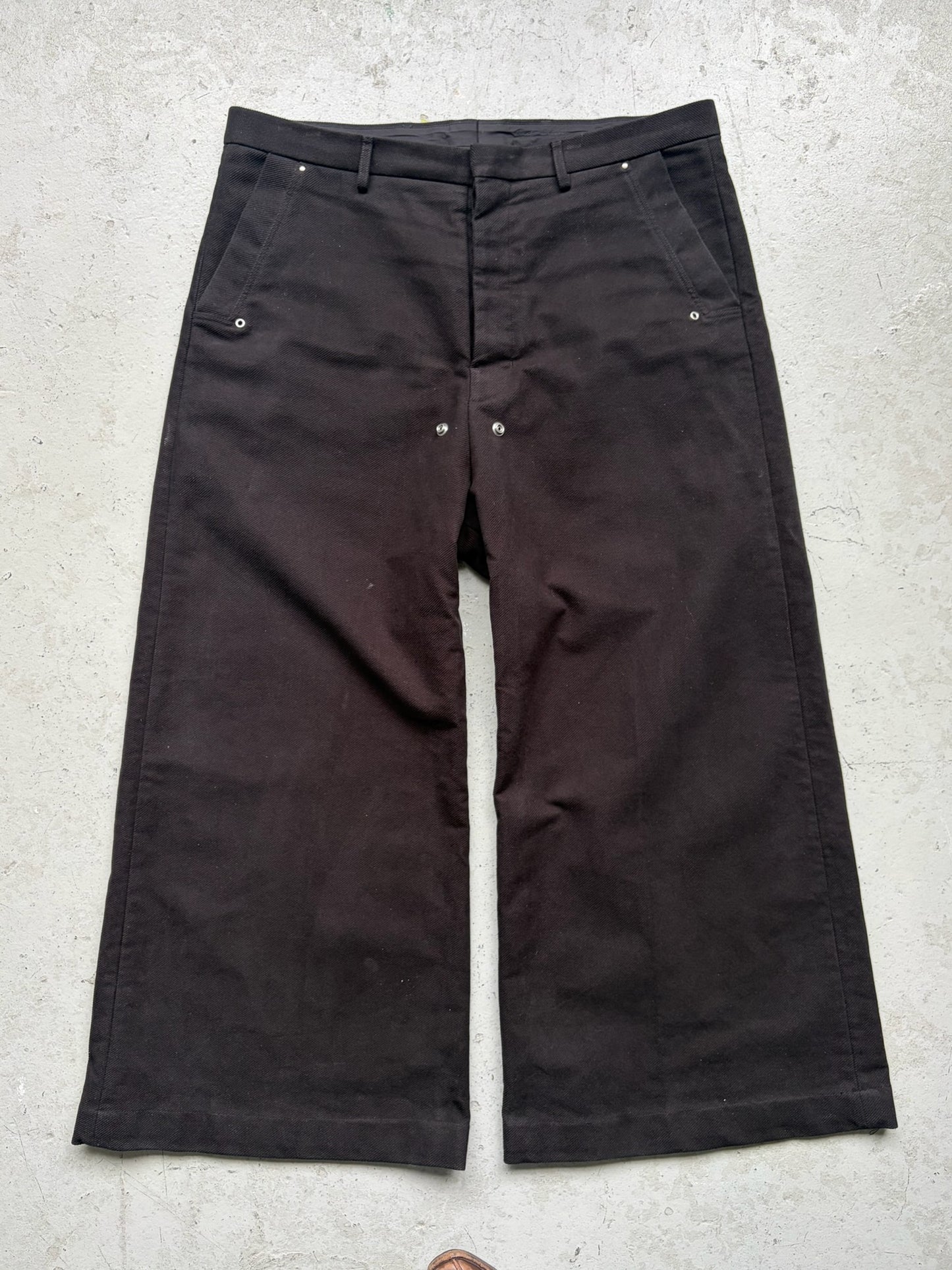 Rick Owens FW24 Porterville Black 100% Cotton Bela Trousers (56)