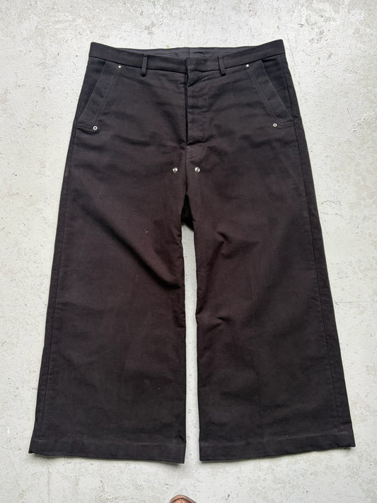 Rick Owens FW24 Porterville Black 100% Cotton Bela Trousers (56)