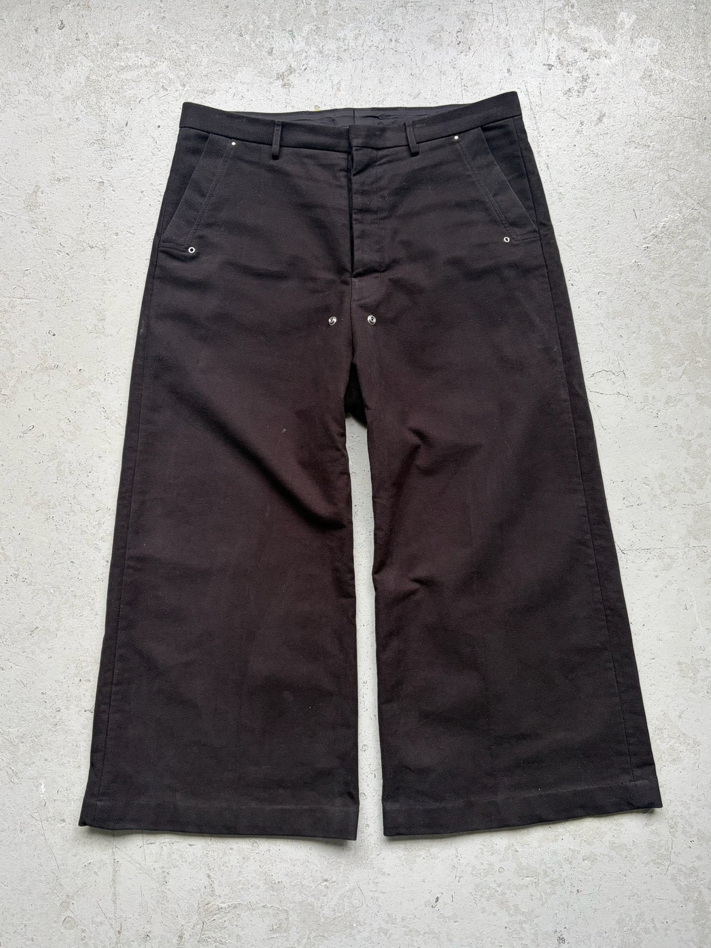 Rick Owens FW24 Porterville Black 100% Cotton Bela Trousers (56)