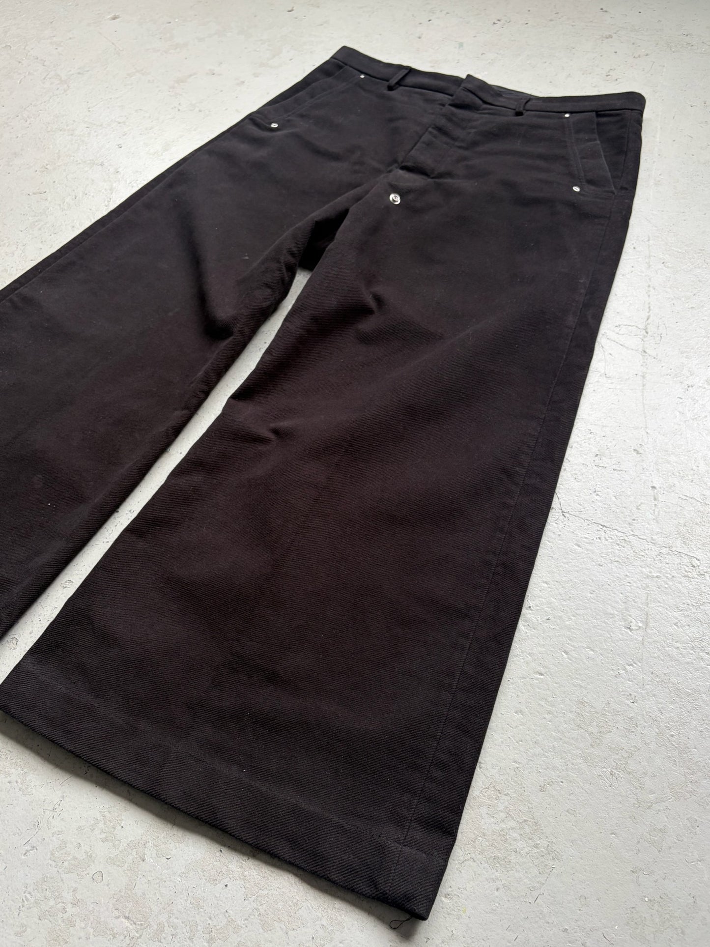 Rick Owens FW24 Porterville Black 100% Cotton Bela Trousers (56)
