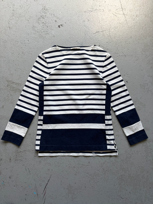 Celine White & Blue Striped Long Sleeve Shirt (S)