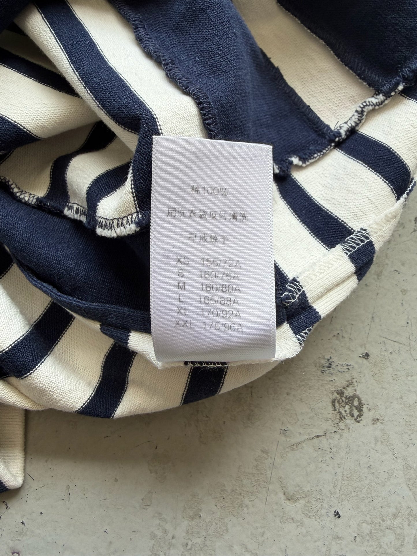 Celine White & Blue Striped Long Sleeve Shirt (S)