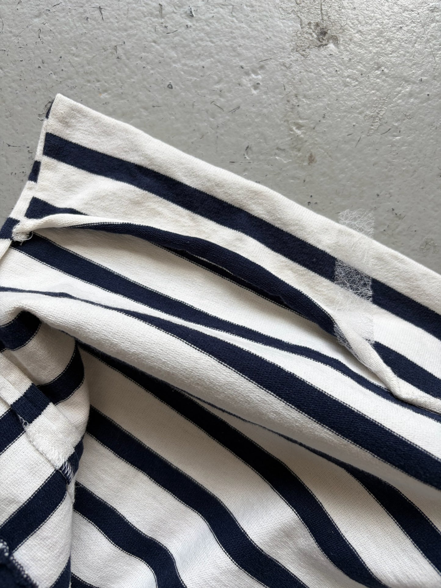 Celine White & Blue Striped Long Sleeve Shirt (S)