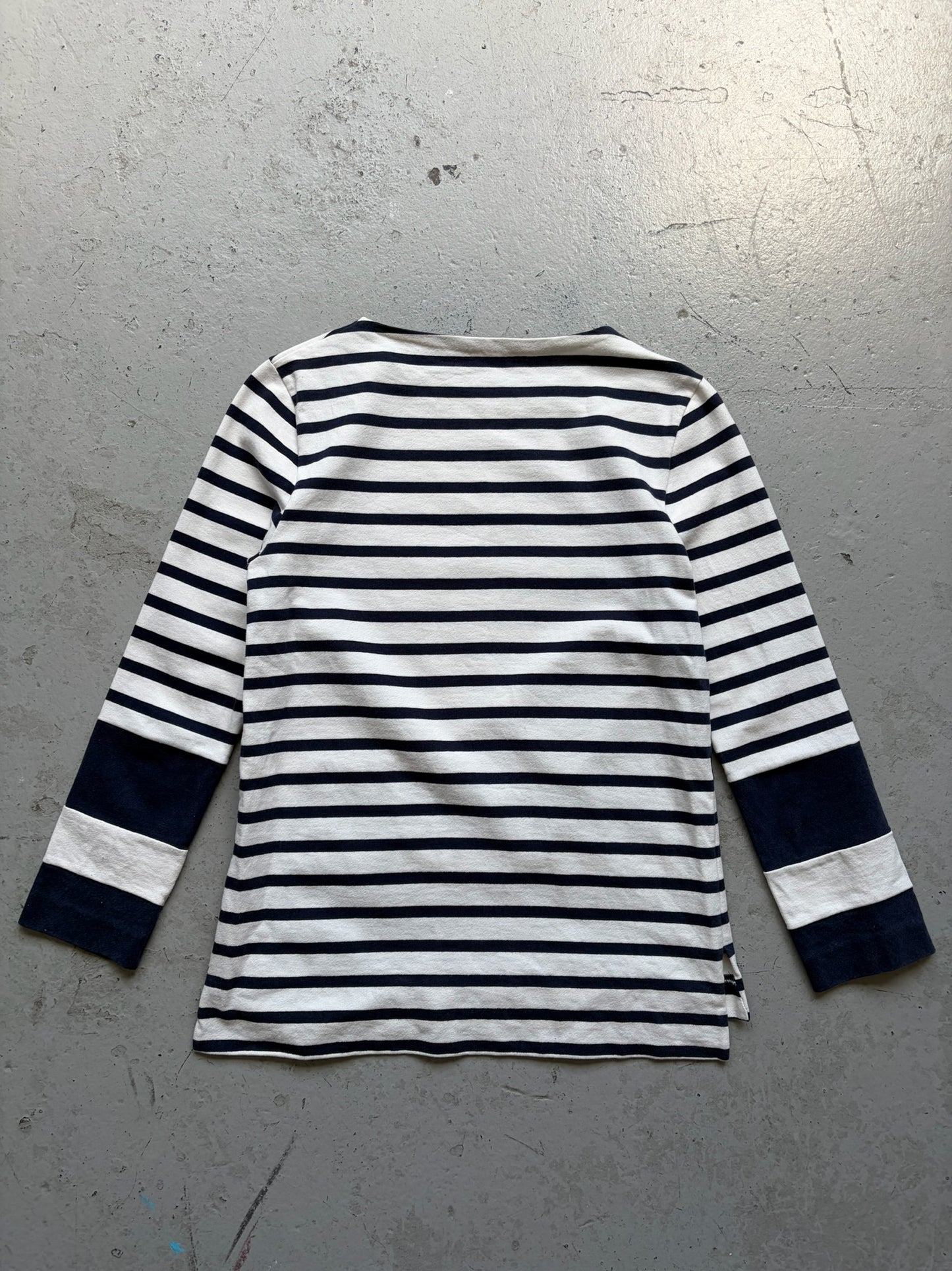 Celine White & Blue Striped Long Sleeve Shirt (S)