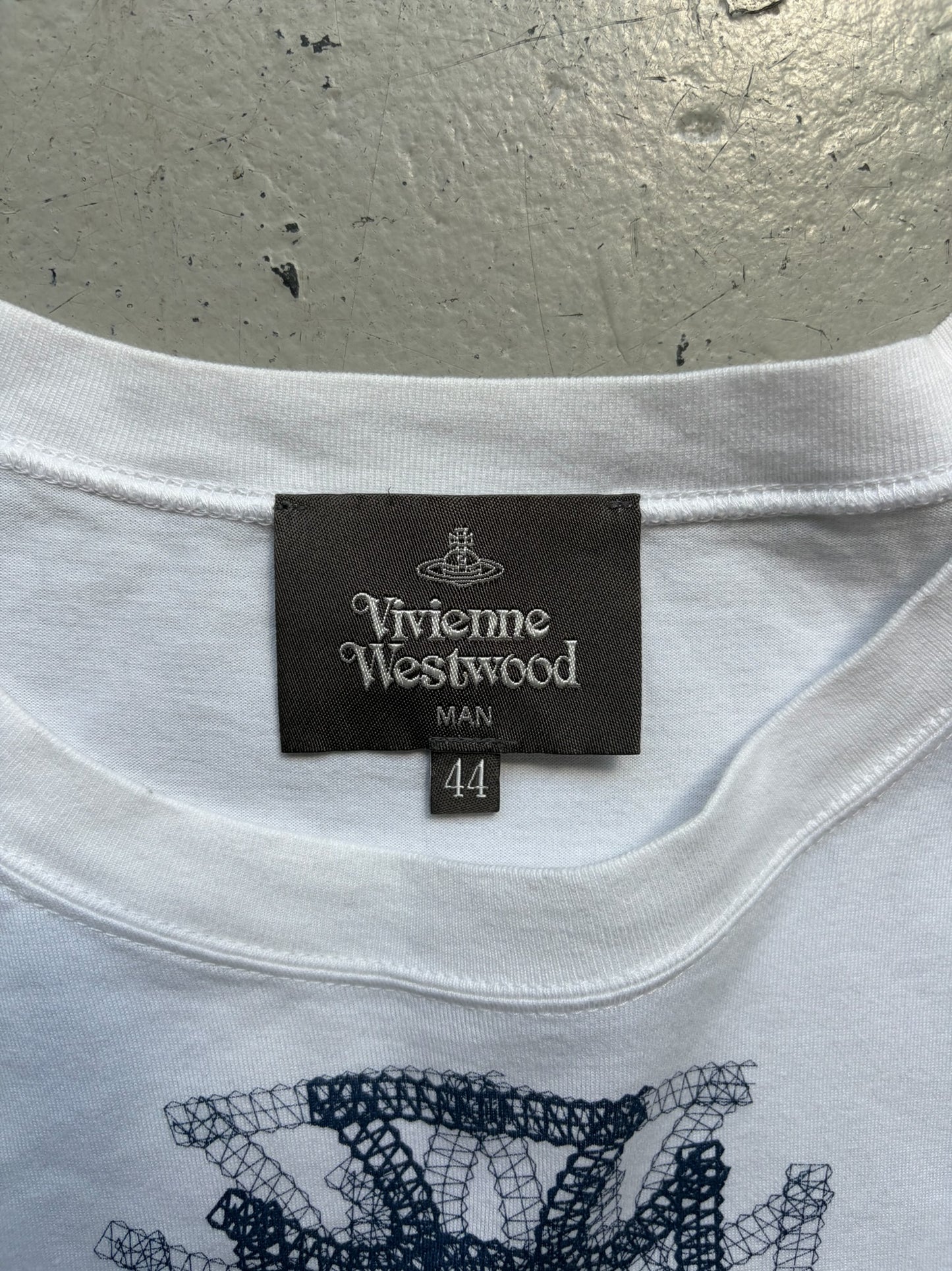Vivienne Westwood White Orb Short Sleeve Shirt (44)