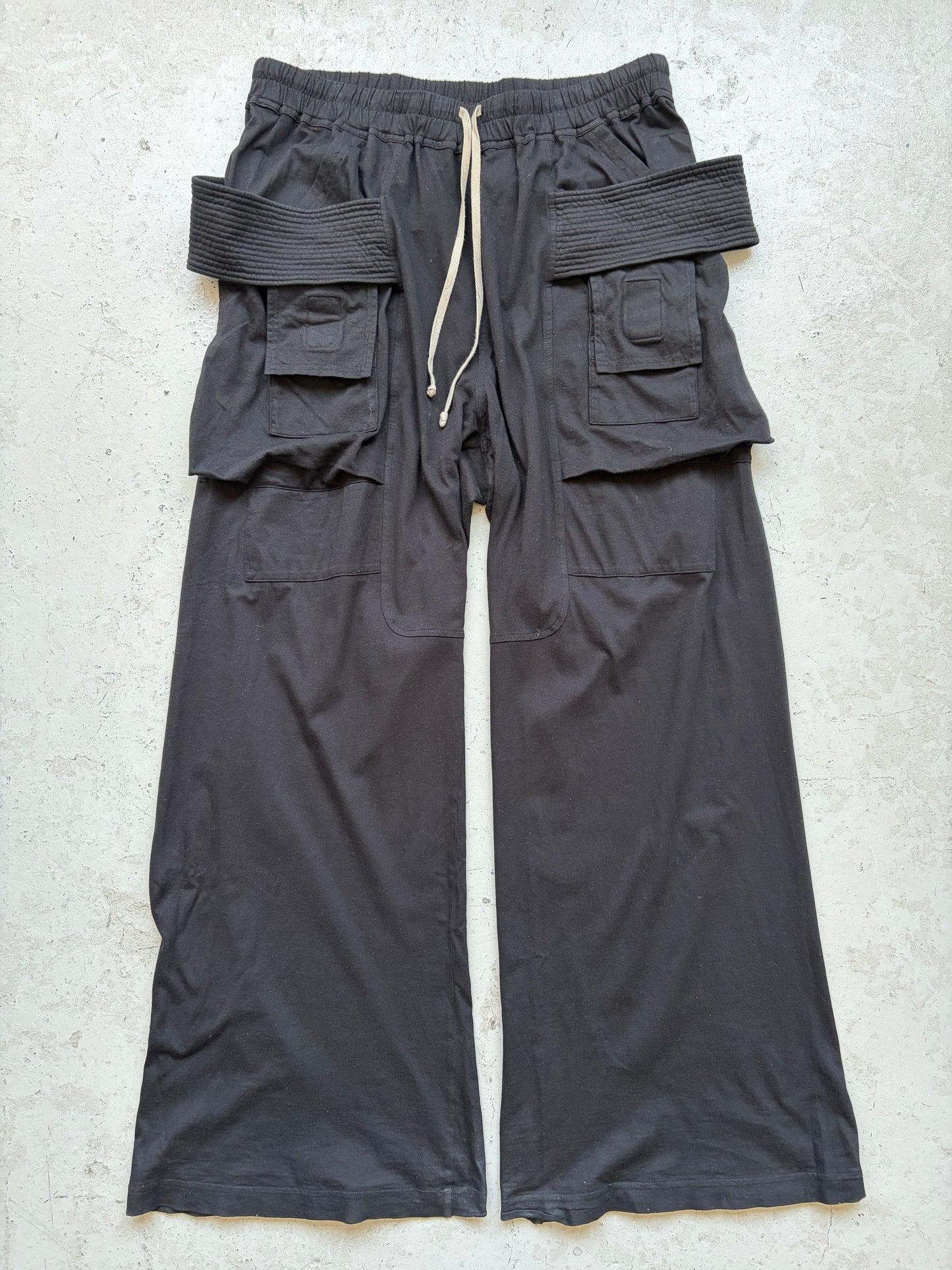 Rick Owens DRKSHDW Black Creatch Cargo Cotton Sweatpants (XXL)