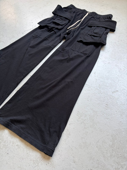 Rick Owens DRKSHDW Black Creatch Cargo Cotton Sweatpants (XXL)