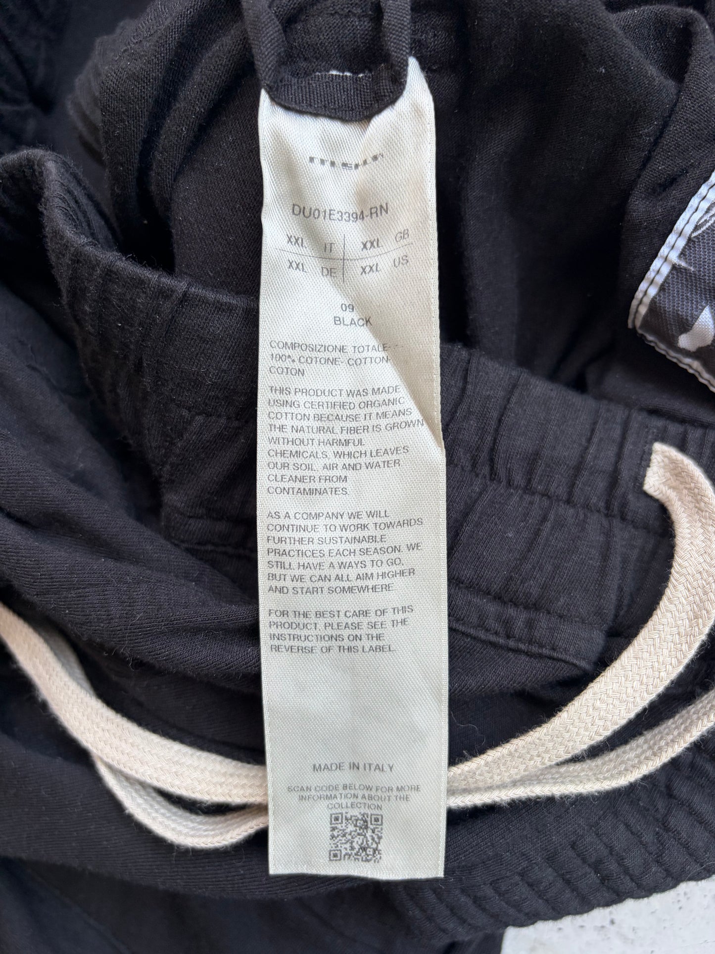 Rick Owens DRKSHDW Black Creatch Cargo Cotton Sweatpants (XXL)