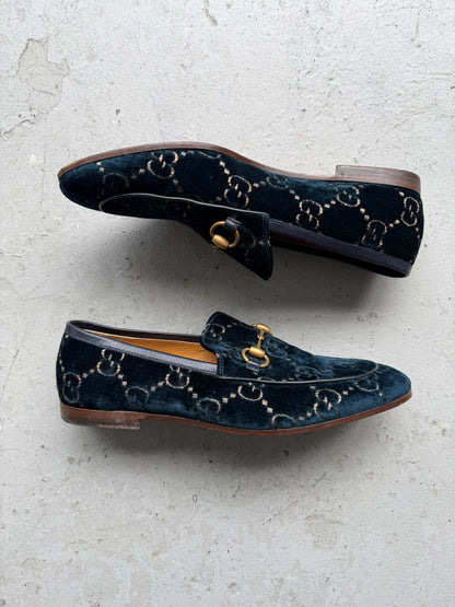 Gucci Monogram Velvet Loafers (8.5)